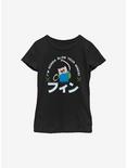 Adventure Time Finn I'm Gonna Blow Your Minds Youth Girls T-Shirt, BLACK, hi-res