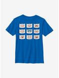 Adventure Time Finn Many Faces Youth T-Shirt, ROYAL, hi-res