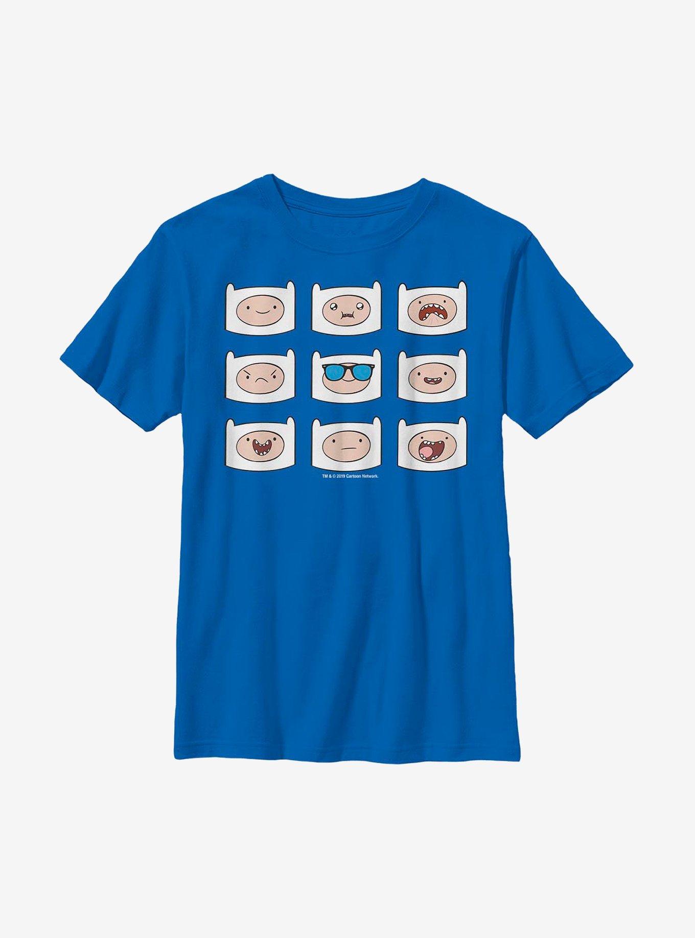 Adventure Time Finn Many Faces Youth T-Shirt, , hi-res