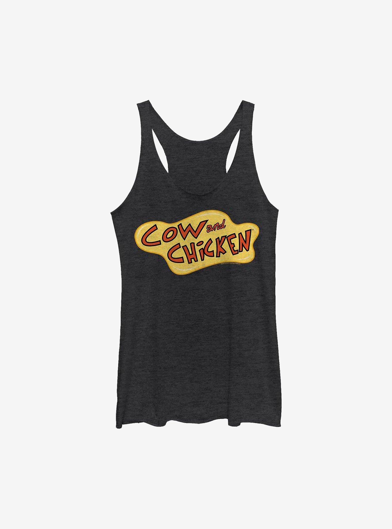 Cow And Chicken Stressed Logo Womens Tank Top, , hi-res