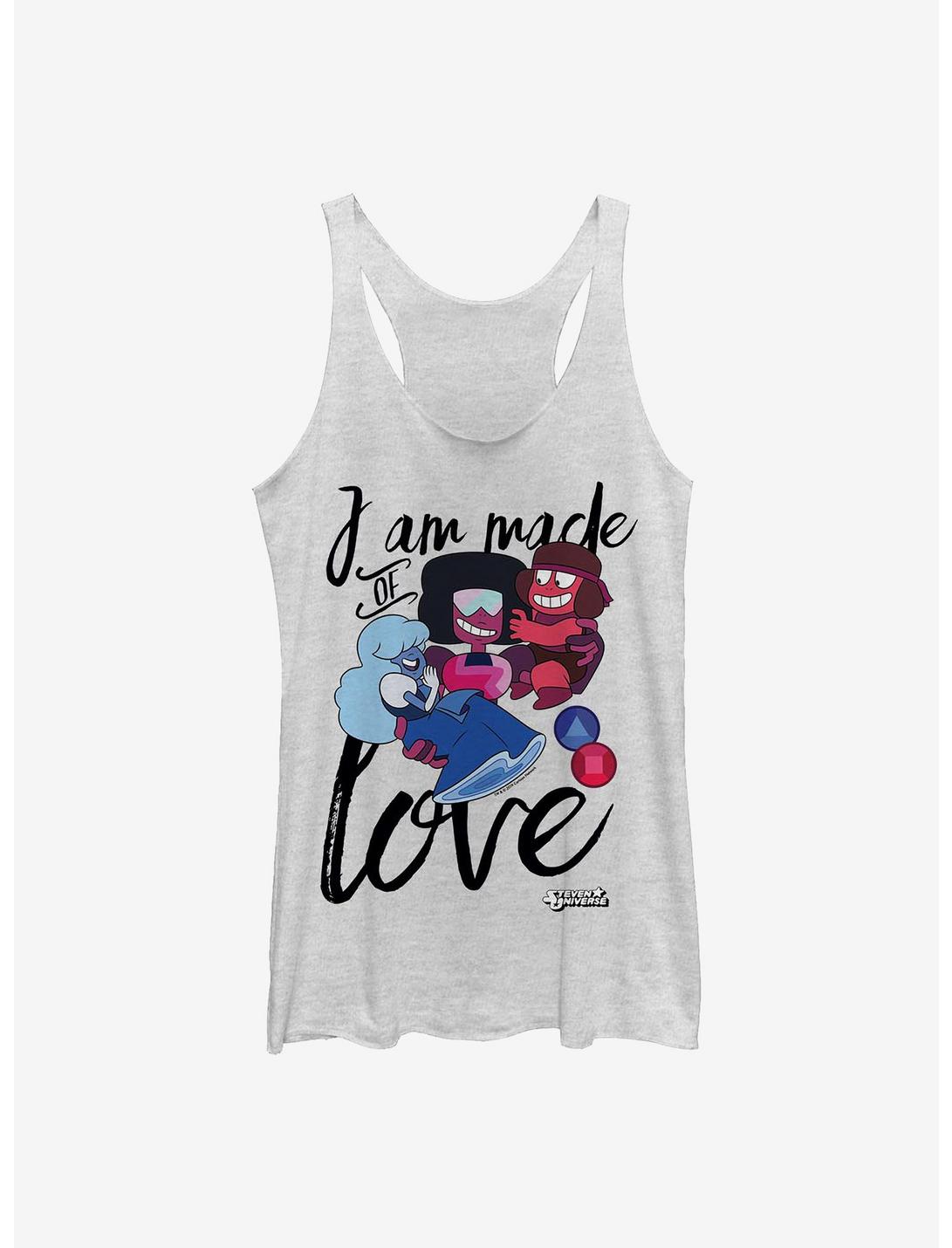 Steven Universe I Am Made Of Love Womens Tank Top, WHITE HTR, hi-res