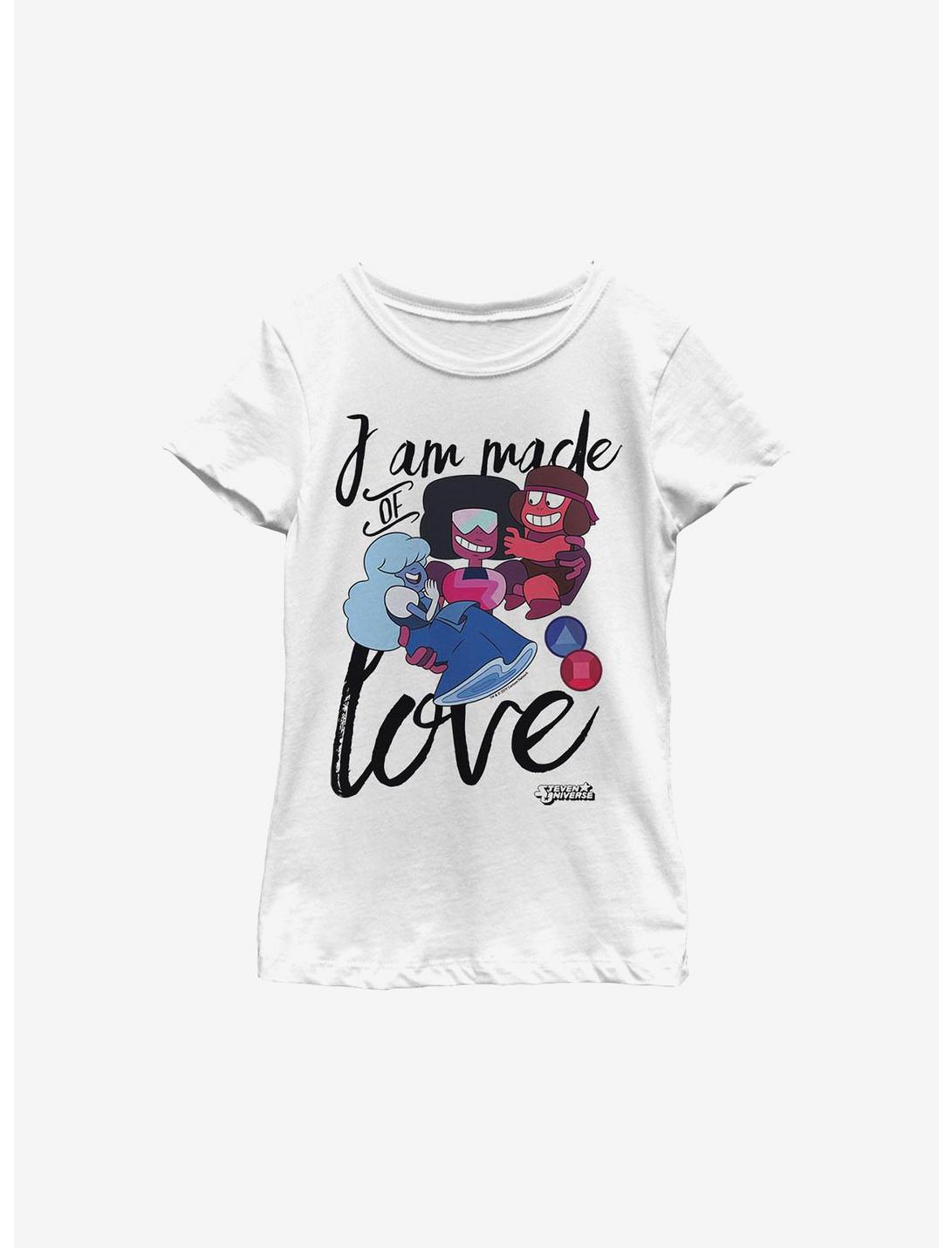 Steven Universe I Am Made Of Love Youth Girls T-Shirt, WHITE, hi-res