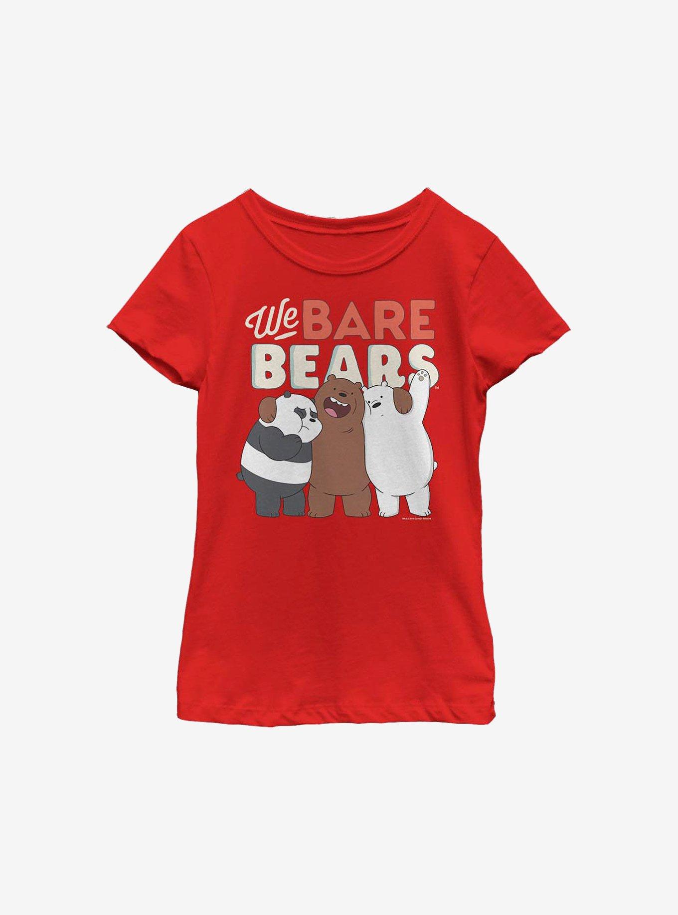 We Bare Bears Bare Bears Youth Girls T-Shirt, RED, hi-res