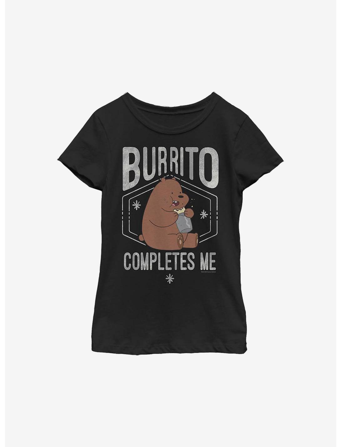 We Bare Bears Bare Burrito Youth Girls T-Shirt, BLACK, hi-res