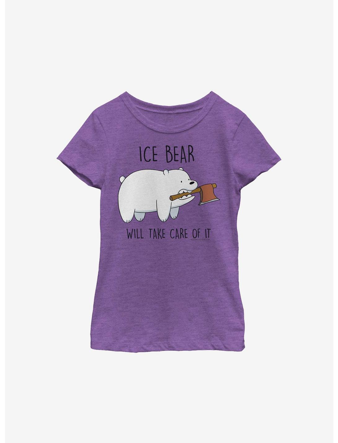 We Bare Bears Ice Bear Take Care Youth Girls T-Shirt, PURPLE BERRY, hi-res