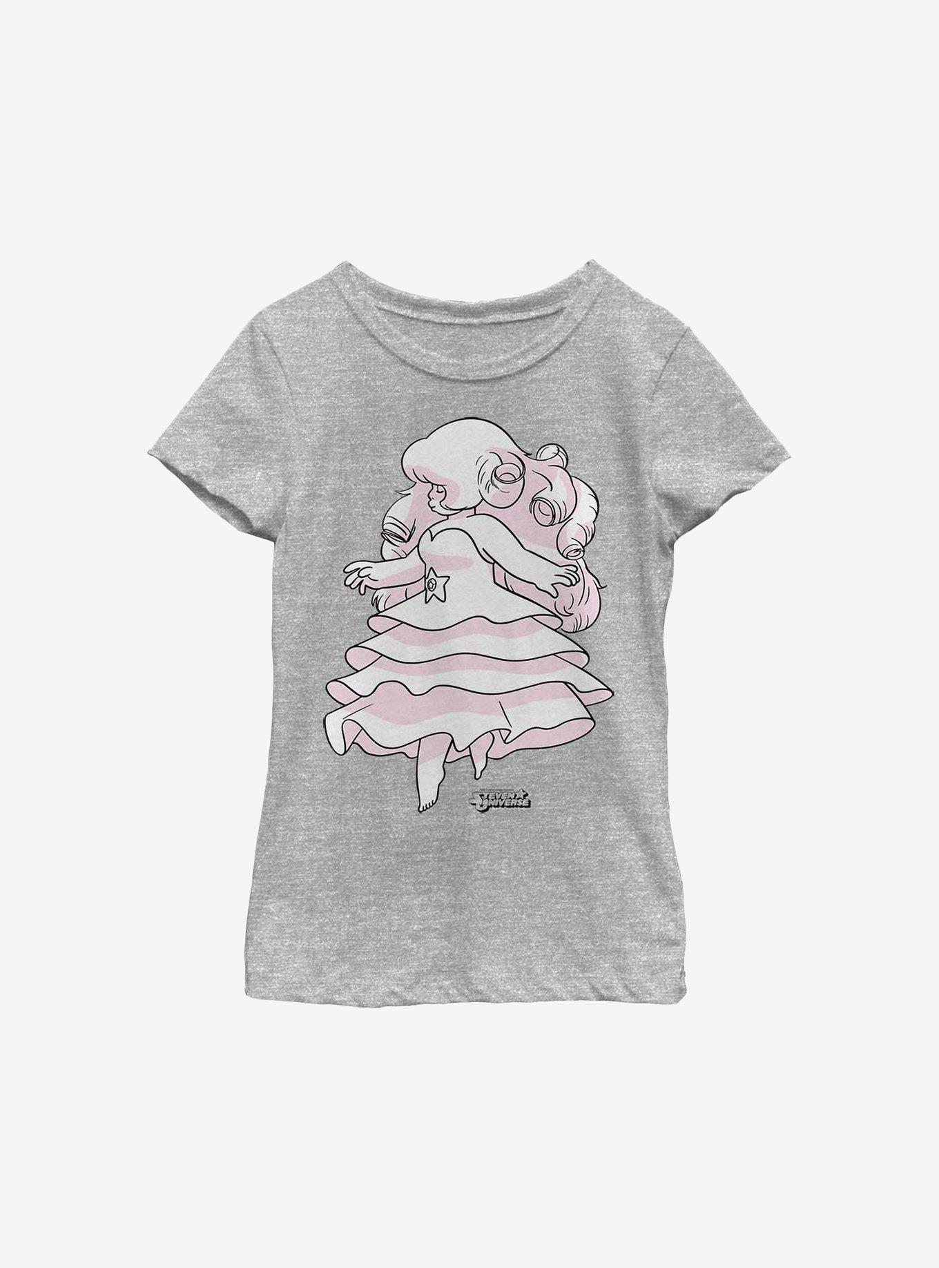 Steven Universe Rose Sketch Youth Girls T-Shirt, ATH HTR, hi-res