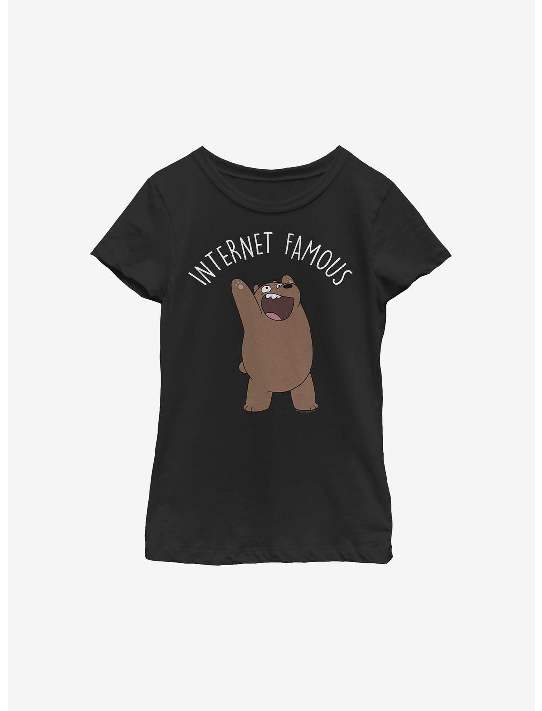 We Bare Bears Internet Famous Youth Girls T-Shirt, BLACK, hi-res