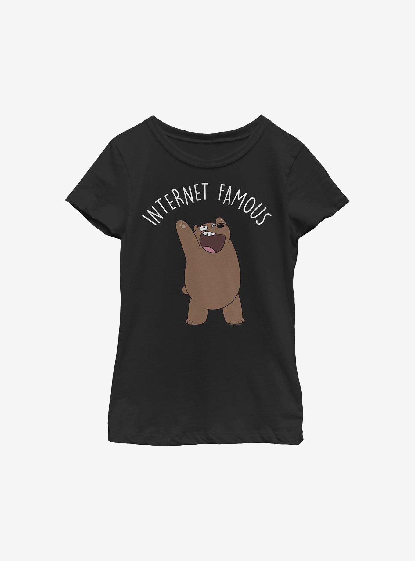 We Bare Bears Internet Famous Youth Girls T-Shirt, BLACK, hi-res