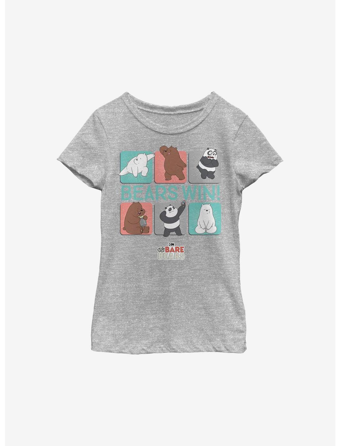 We Bare Bears Win Bears Youth Girls T-Shirt, ATH HTR, hi-res