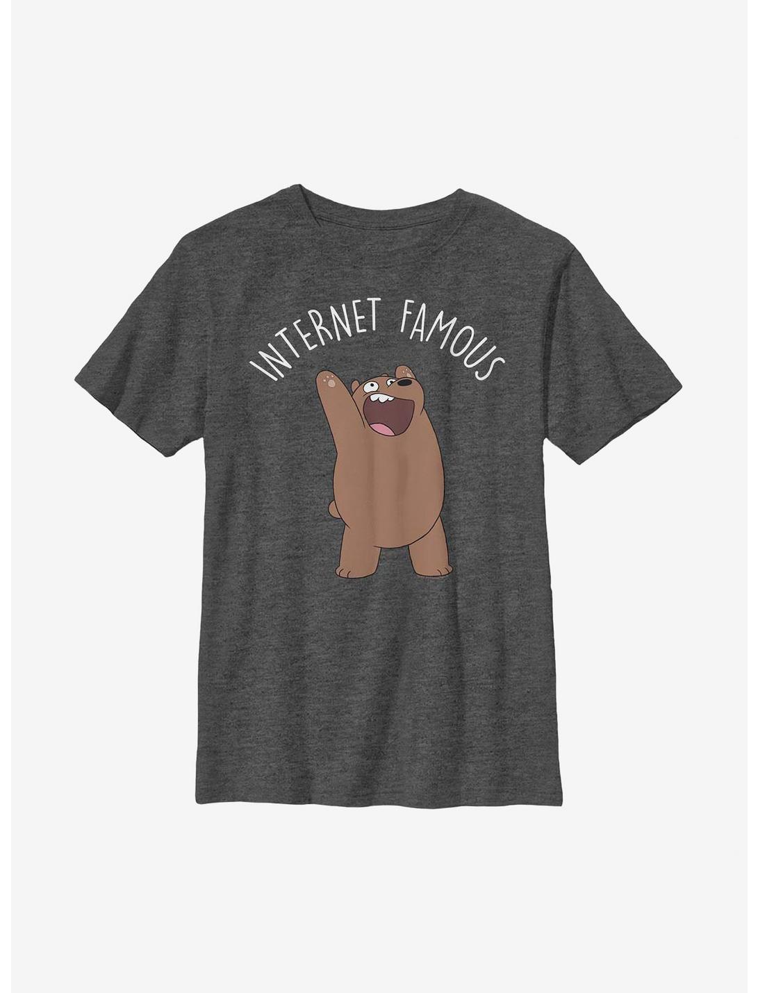 We Bare Bears Internet Famous Youth T-Shirt, CHAR HTR, hi-res