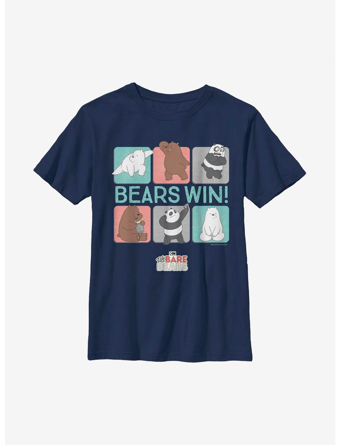We Bare Bears Win Bears Youth T-Shirt, NAVY, hi-res