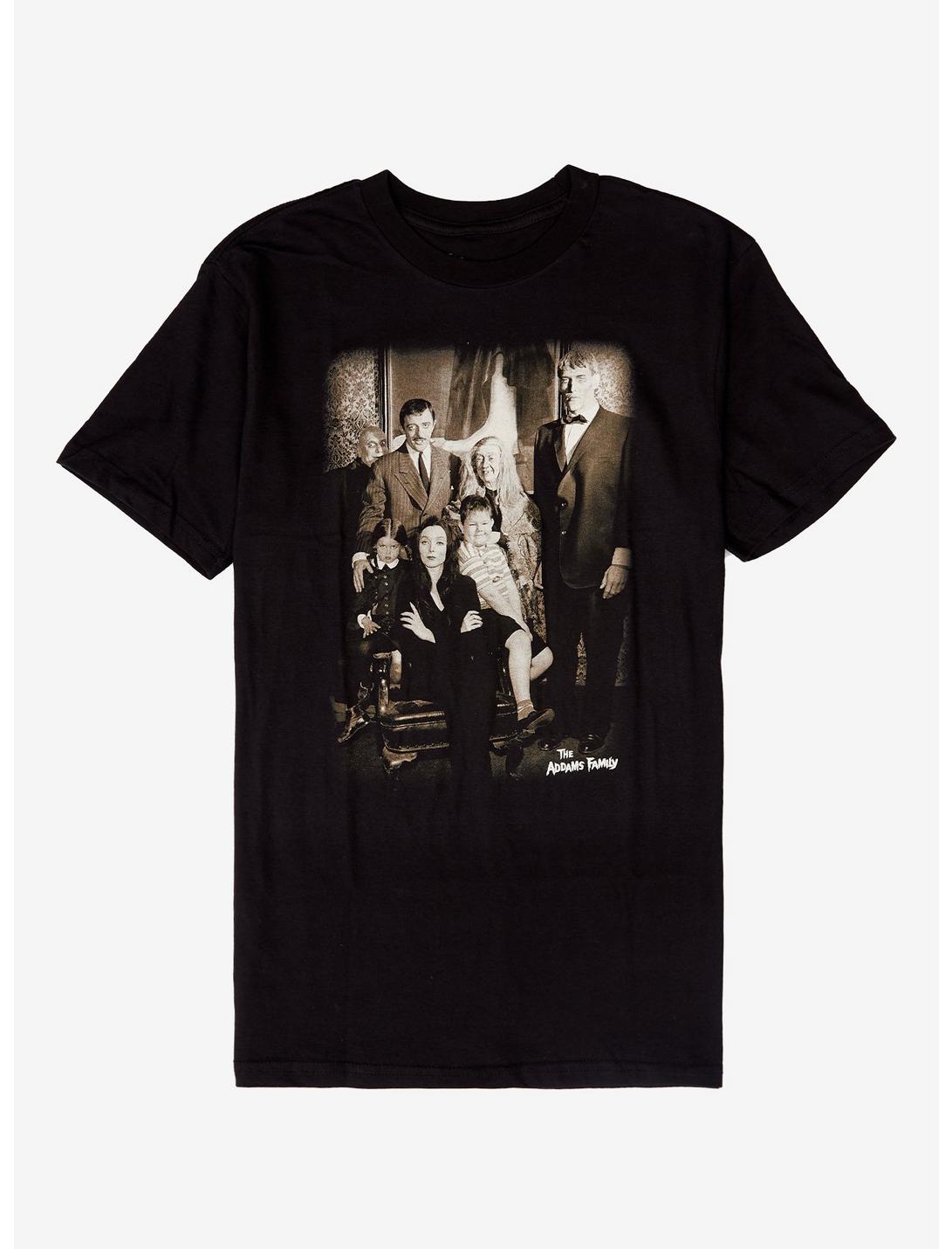 The Addams Family Sepia Portrait T-Shirt, BLACK, hi-res