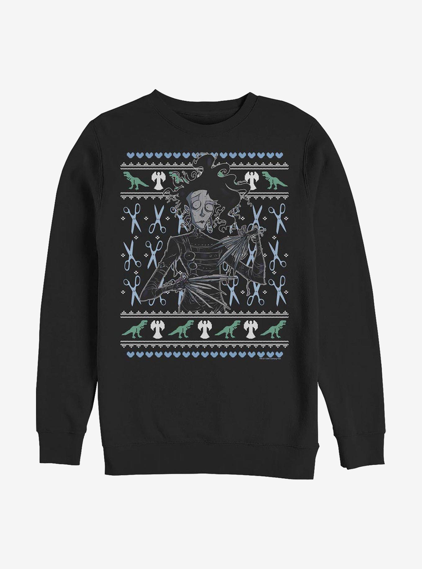 Edward Scissorhands Intarsia Scissorhands Crew Sweatshirt, , hi-res