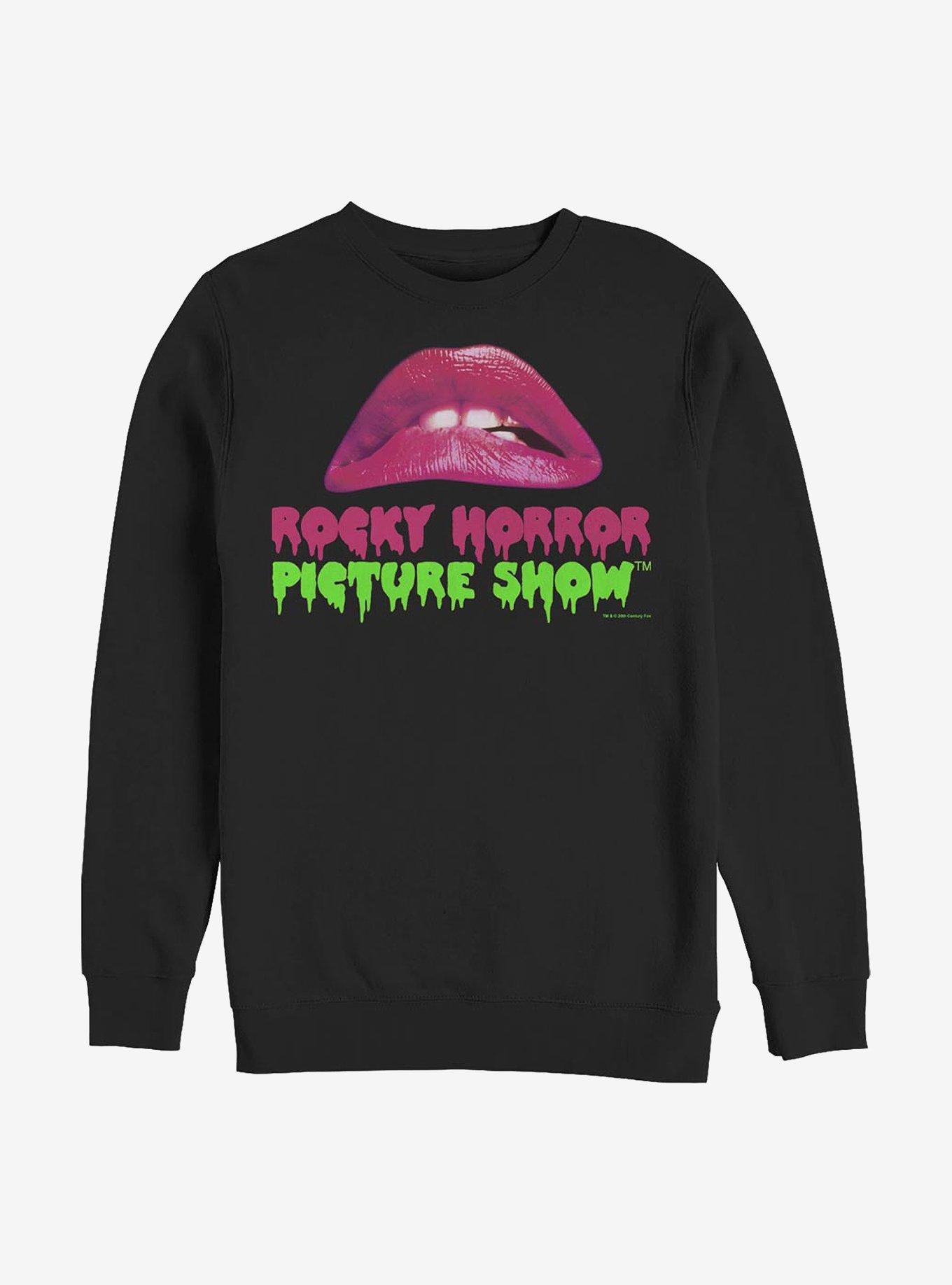 Rocky Horror Picture Show Lips And Logo Neon Crew Sweatshirt