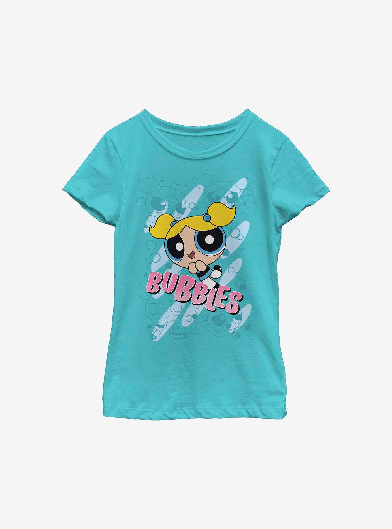 The Powerpuff Girls Bubbles Moves Youth Girls T-Shirt, TAHI BLUE, hi-res