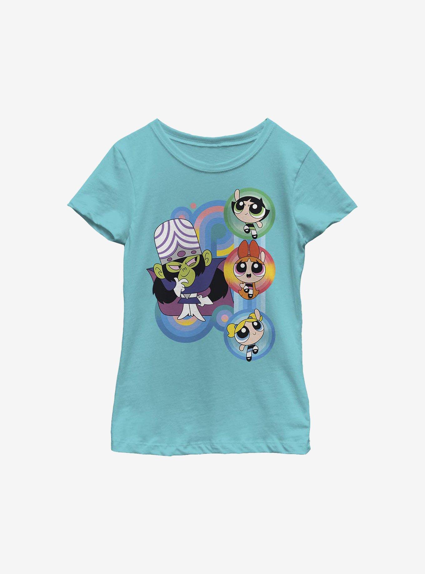 The Powerpuff Girls Rounds And Rounds Youth Girls T-Shirt, TAHI BLUE, hi-res view 1