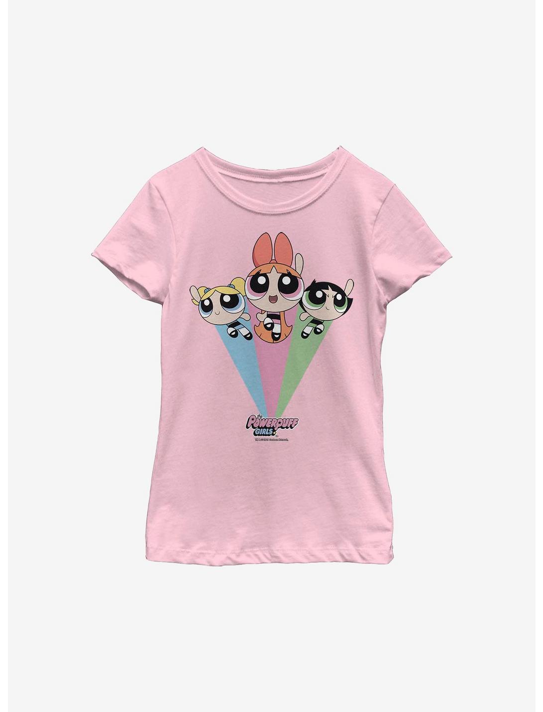 The Powerpuff Girls Trio Flying Youth Girls T-Shirt, PINK, hi-res