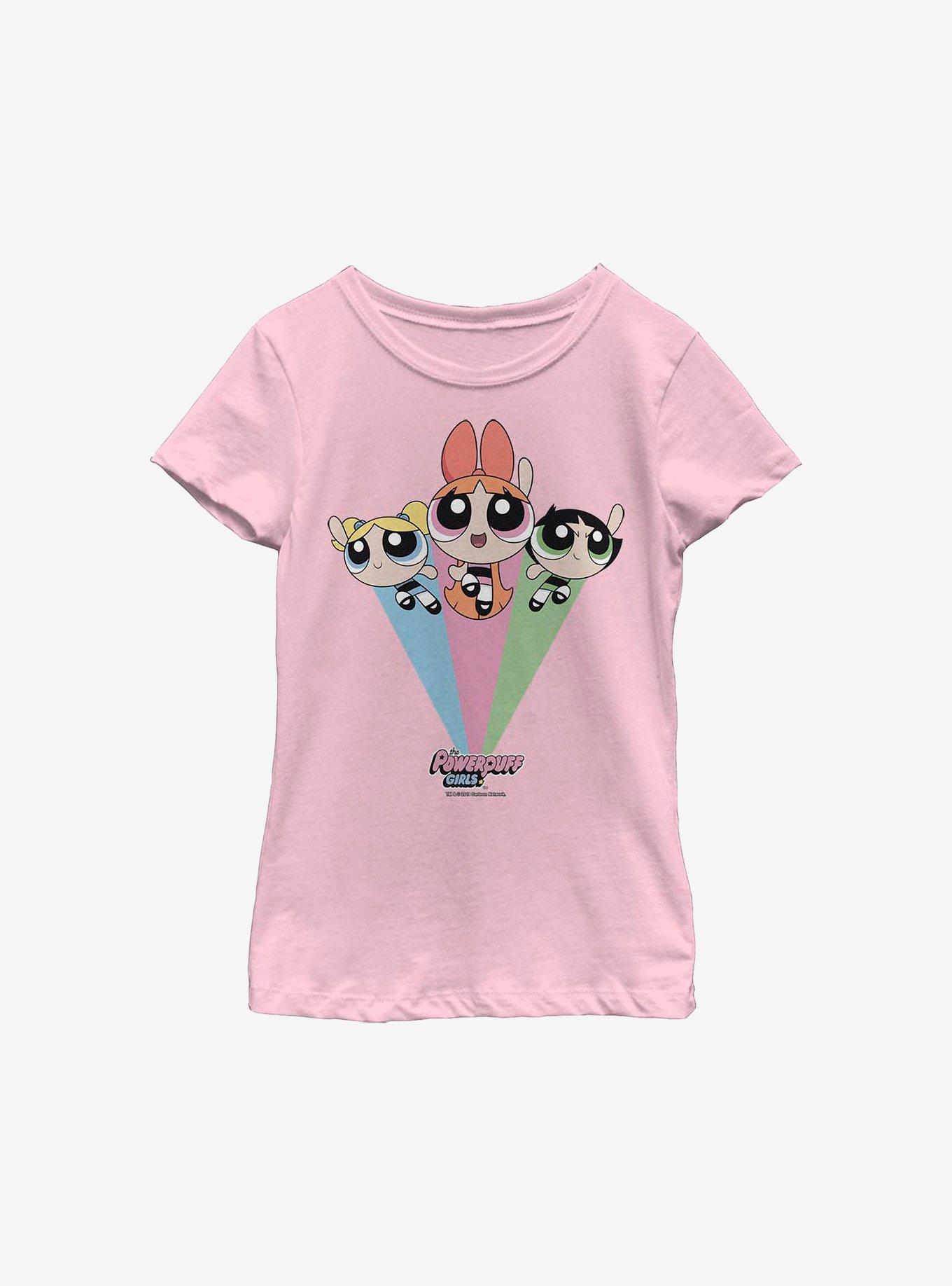 The Powerpuff Girls Trio Flying Youth Girls T-Shirt 