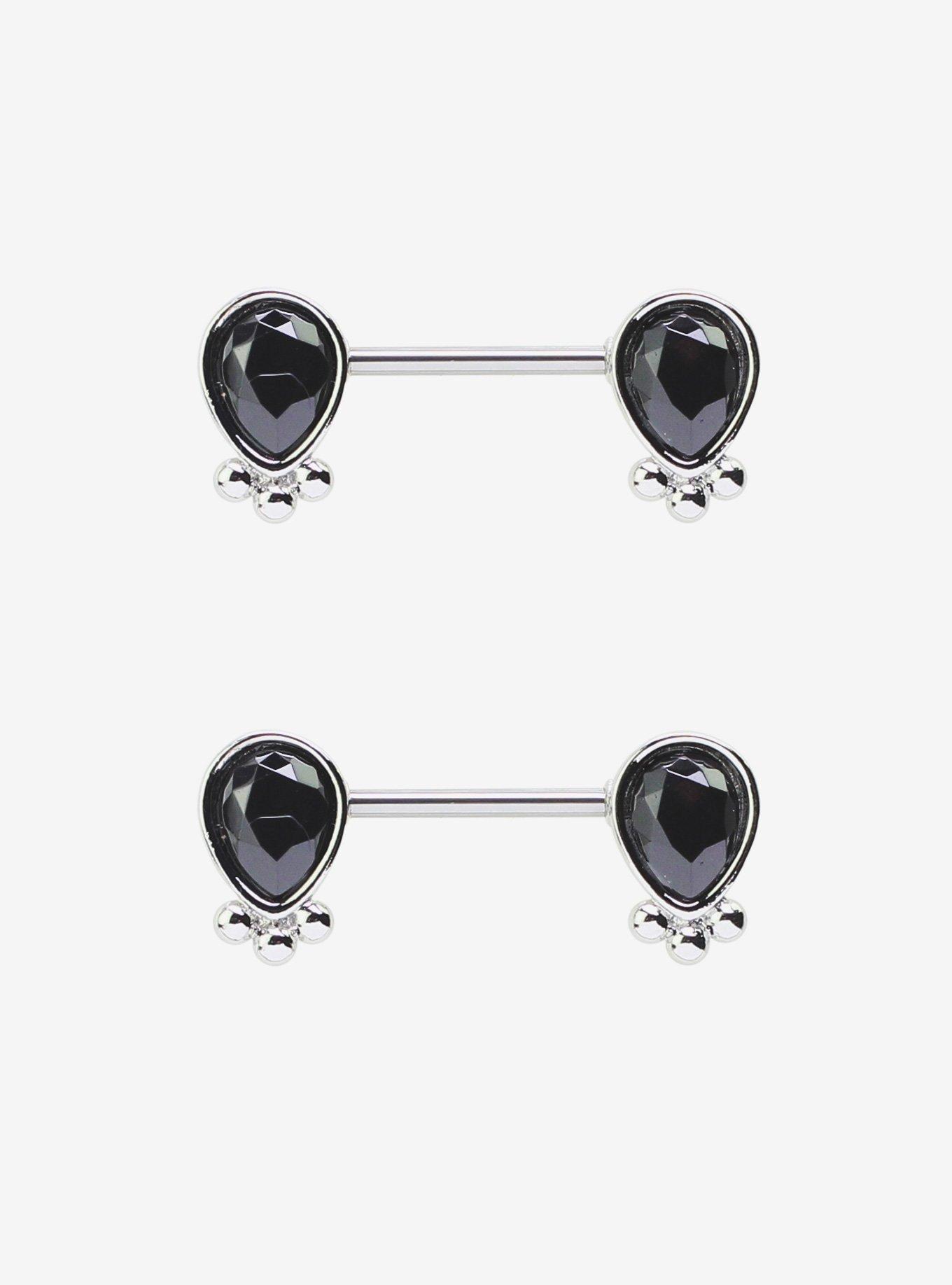 14k Y Sunrise Side Set Nipple Barbell (pair) 14ga 15mm C-#17 O-CZ - Westcoast Piercing - Foto 7