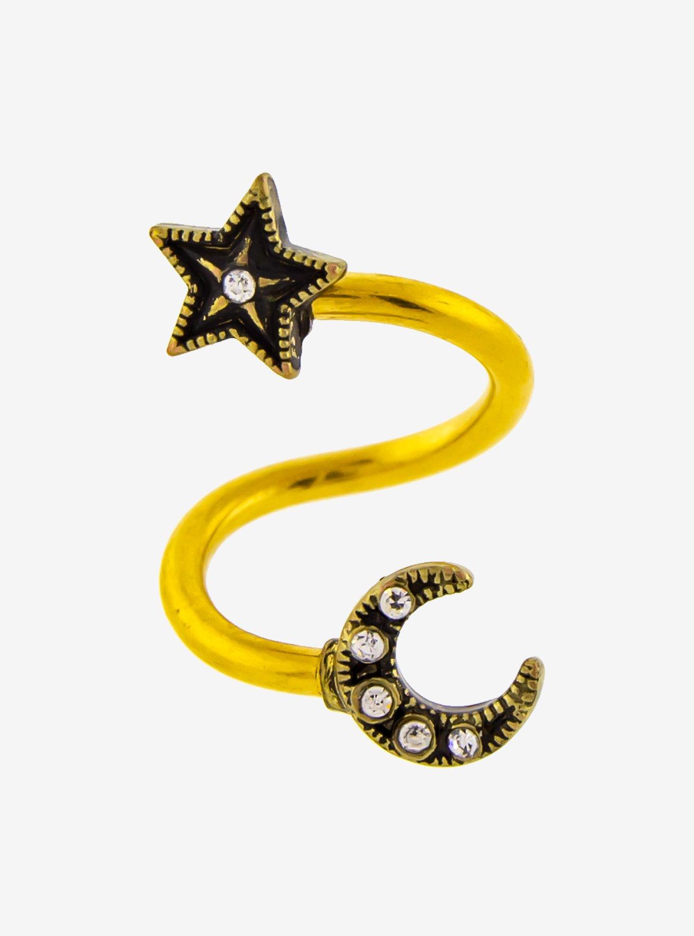 Steel Yellow Celestial Twisted Barbell, , hi-res