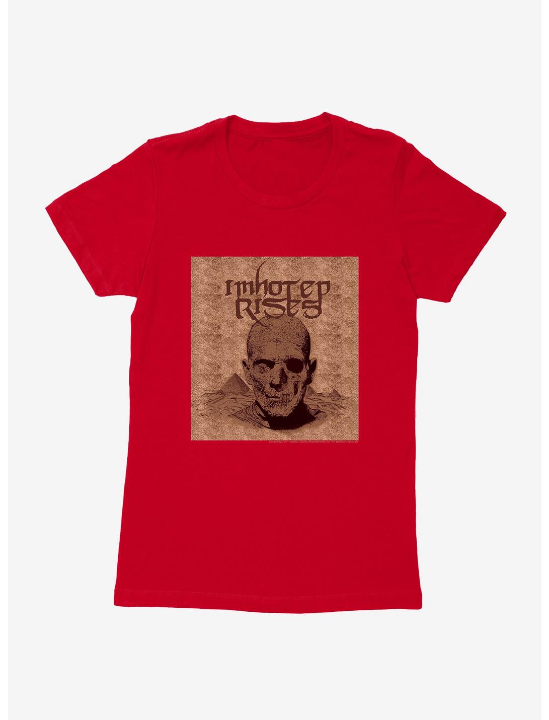 Universal Monsters The Mummy Skull Face Pyramids Womens T-Shirt, RED, hi-res