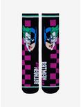 DC Comics Batman & Joker Split Checkered Crew Socks, , hi-res