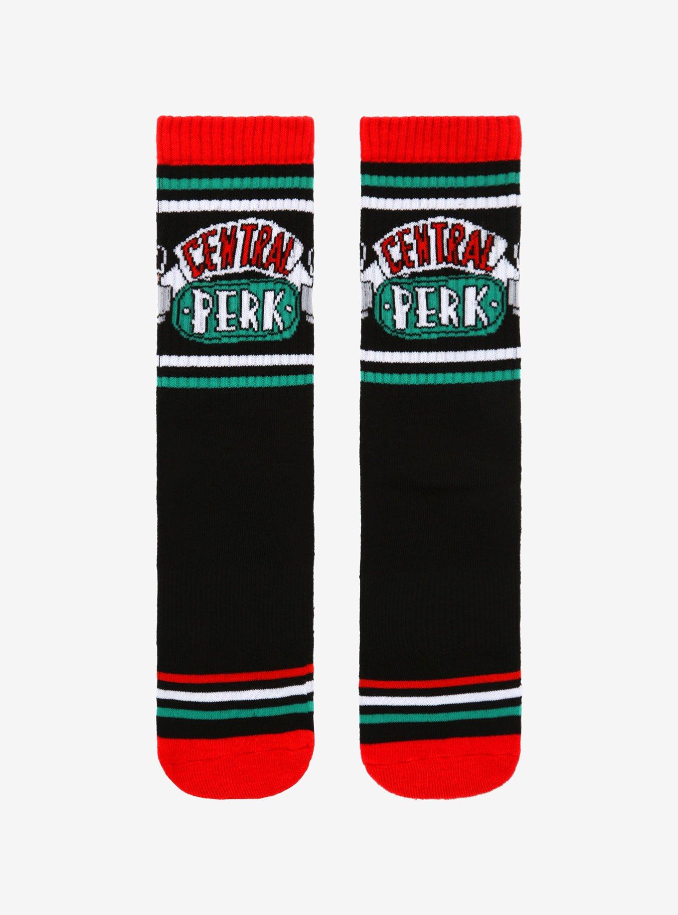 Friends Central Perk Logo & Stripe Crew Socks, , hi-res