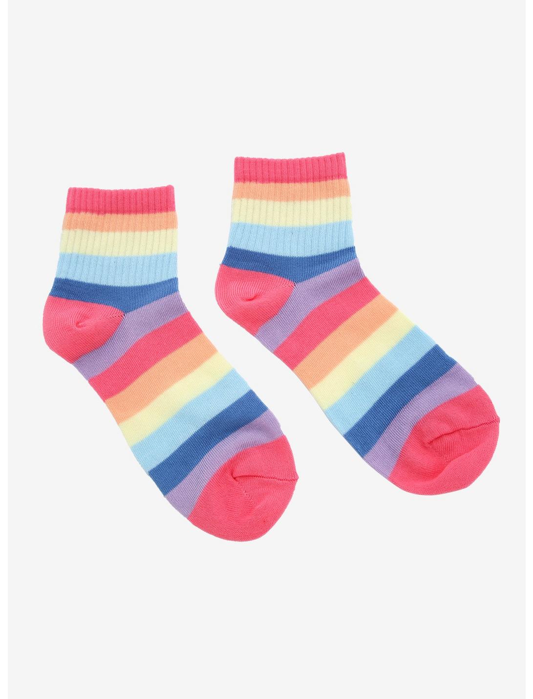 Pastel Rainbow Ankle Socks, , hi-res