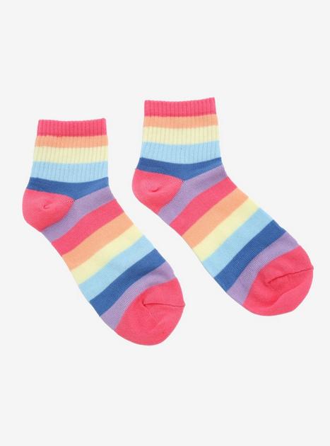 Pastel Rainbow Ankle Socks | Hot Topic