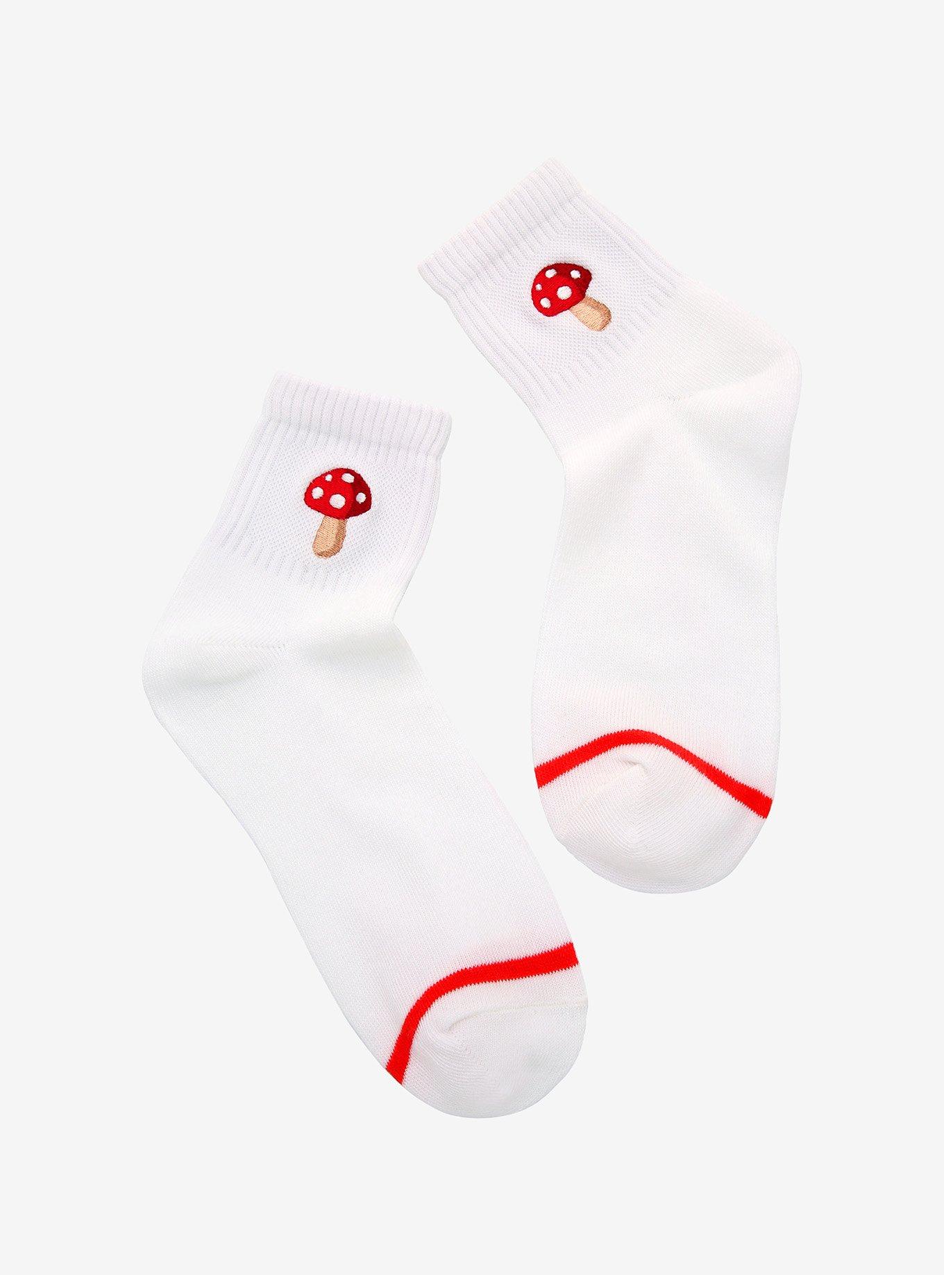 Mushrooms Embroidered Ankle Socks, , hi-res