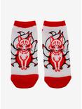 Yokai Fox Red & White No-Show Socks, , hi-res