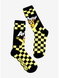 Arthur Yellow & Black Checkered Crew Socks, , hi-res