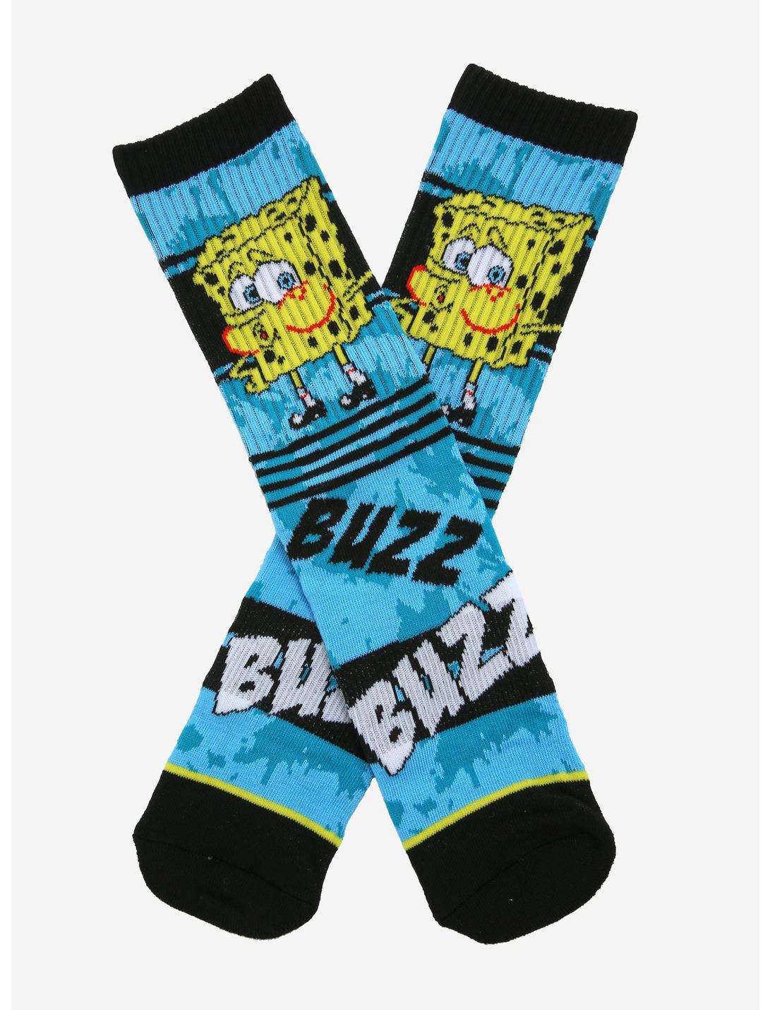 SpongeBob SquarePants Tired Blue Wash Crew Socks, , hi-res
