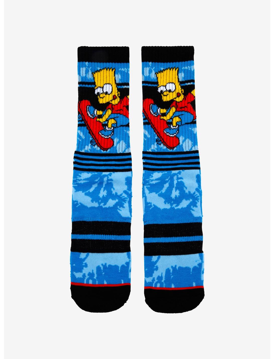 The Simpsons Bart Blue Tie-Dye Crew Socks, , hi-res