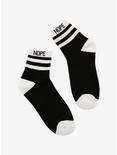 Nope Black & White Ankle Socks, , hi-res