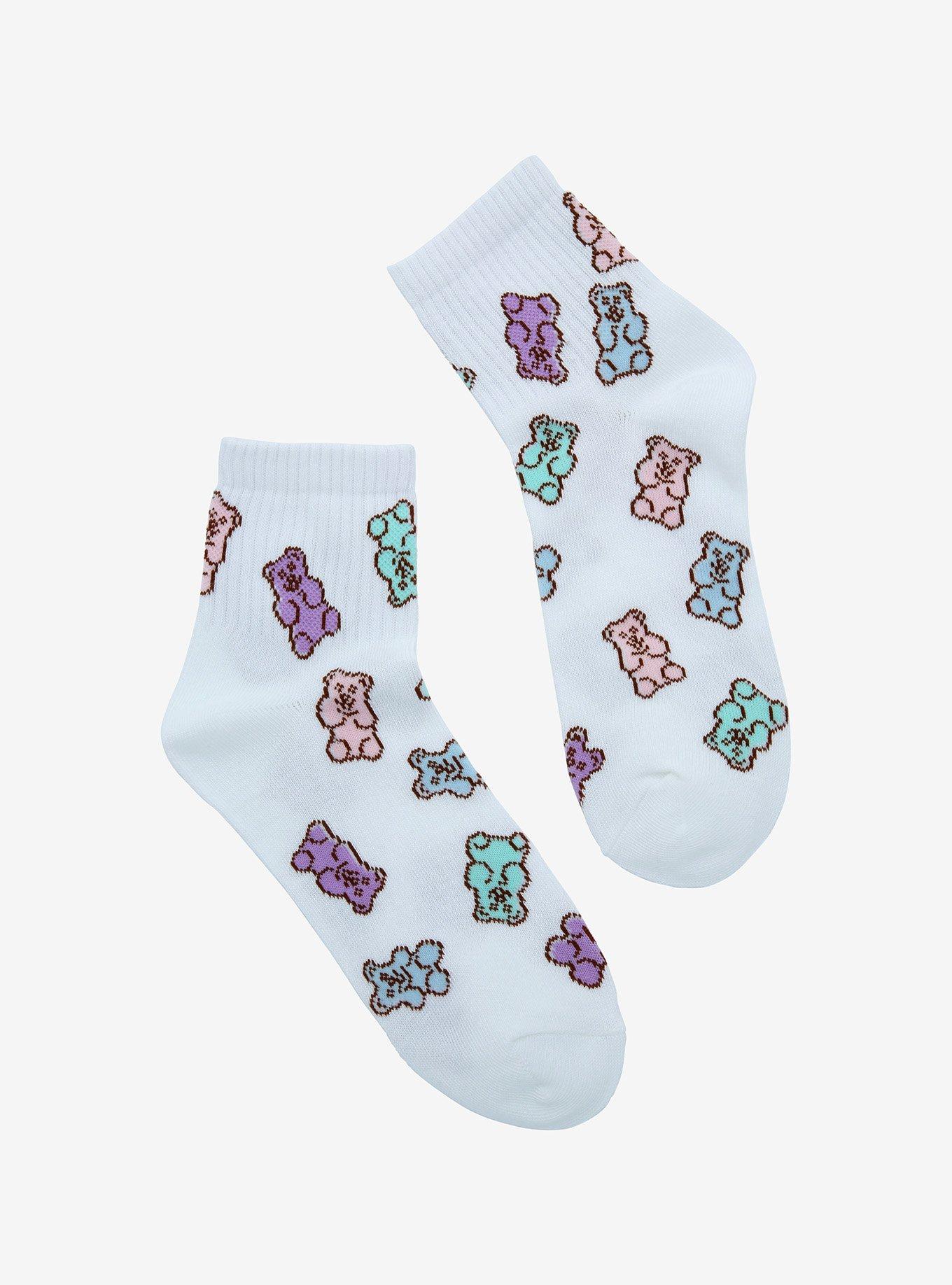 Pastel Candy Bears Ankle Socks, , hi-res