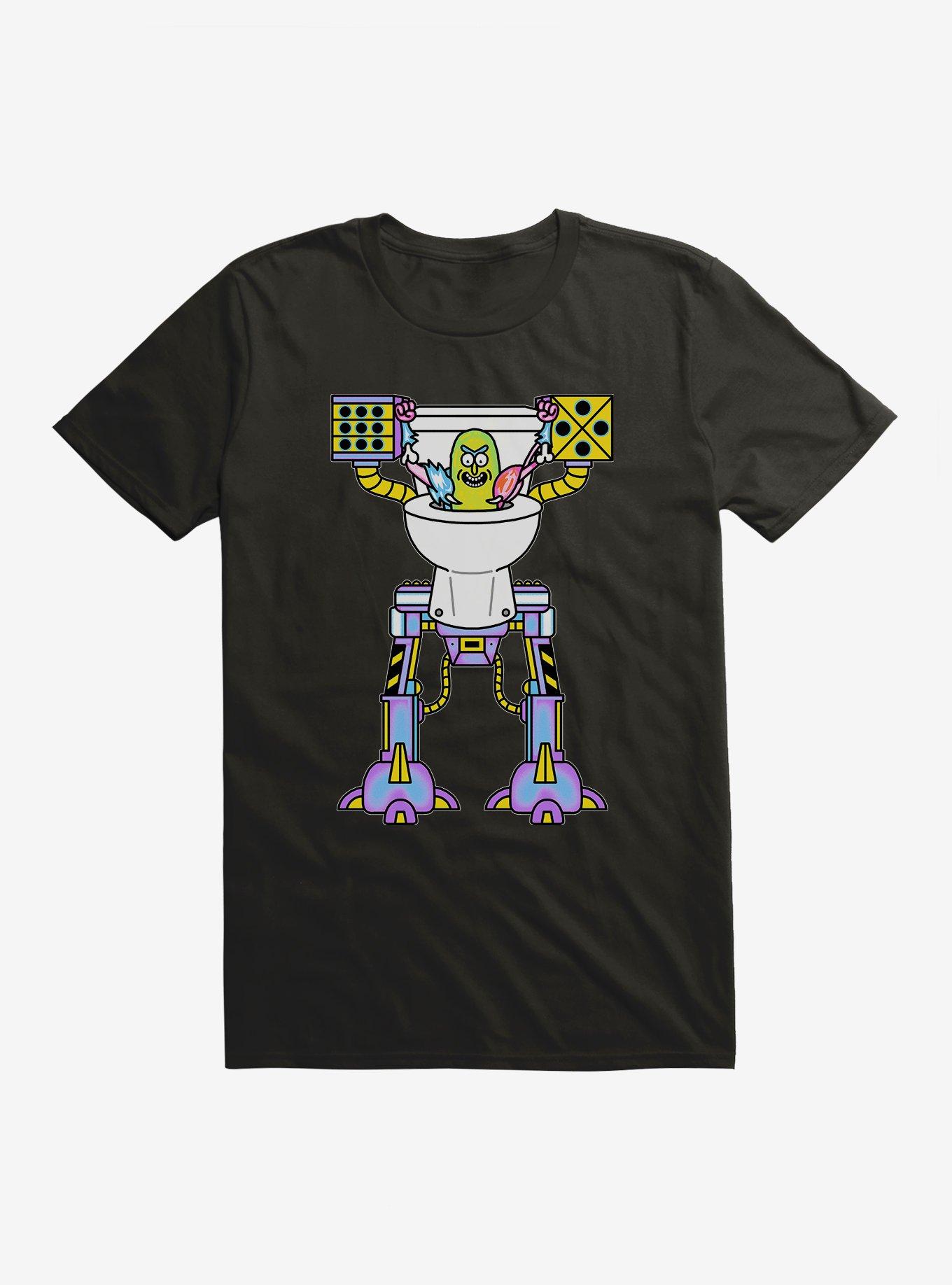 Rick And Morty Neon Pickle Robot T-Shirt, BLACK, hi-res