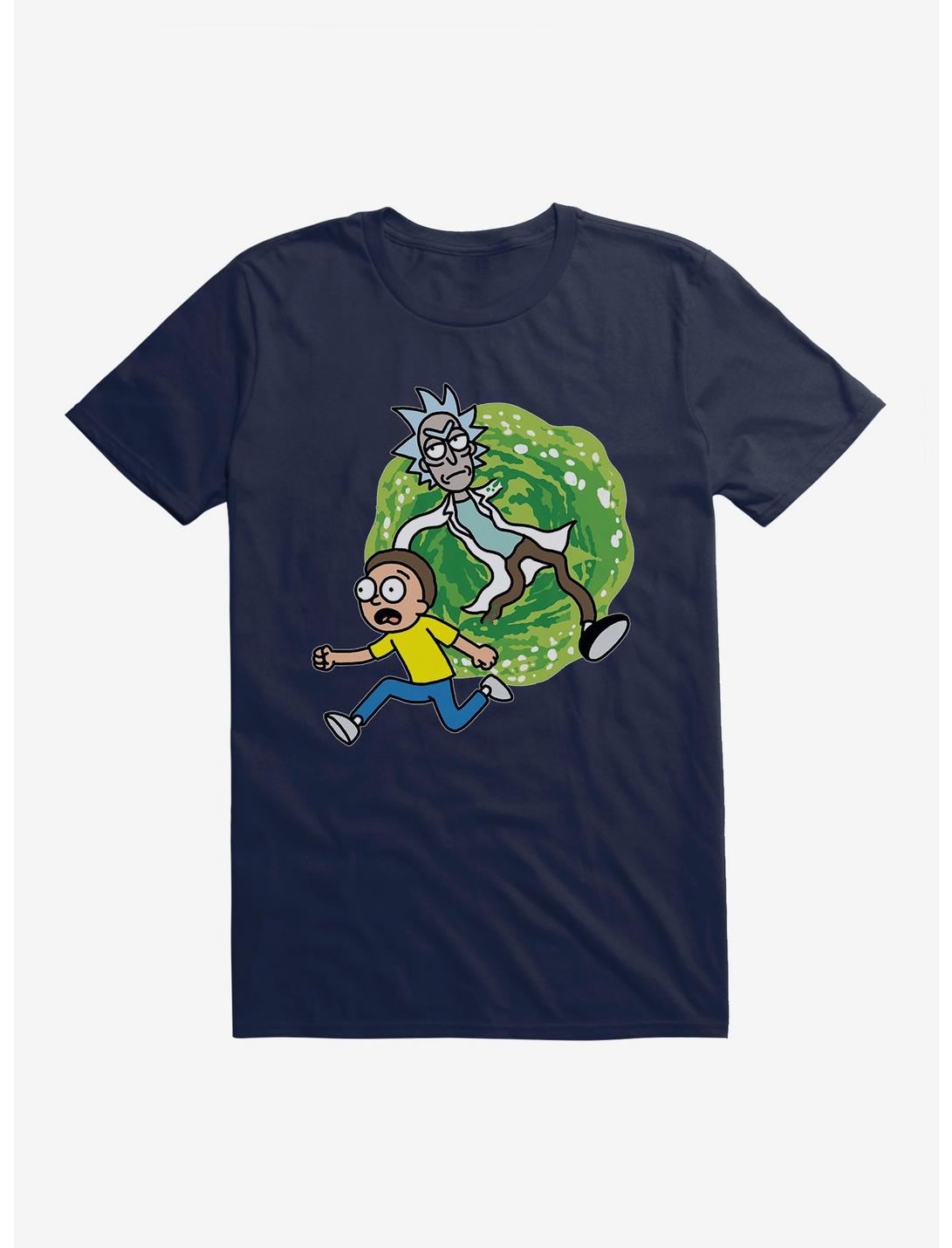 Rick And Morty Portal Runaway T-Shirt, MIDNIGHT NAVY, hi-res