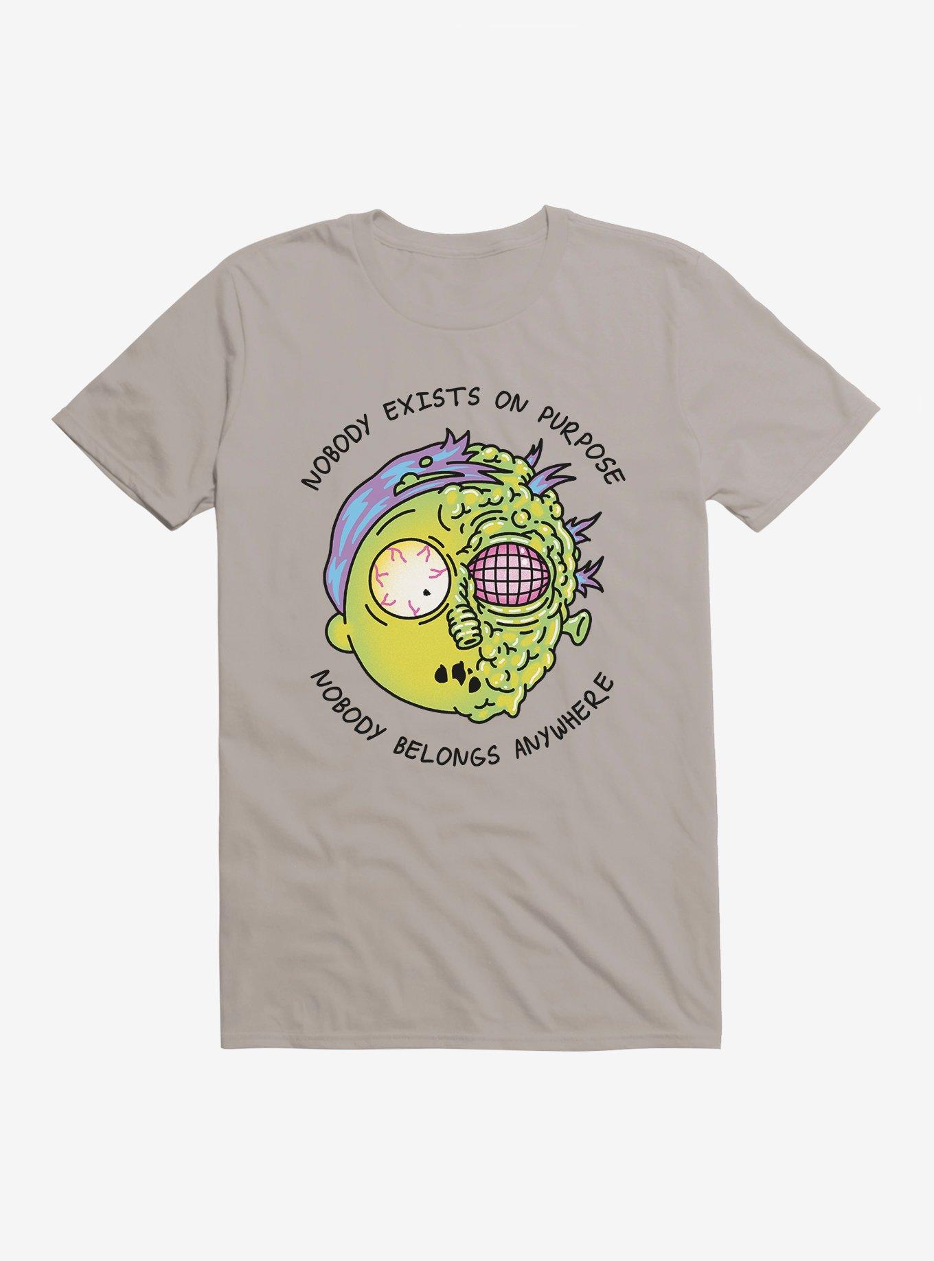 Rick And Morty Nobody Exists On Purpose T-Shirt, LIGHT GREY, hi-res