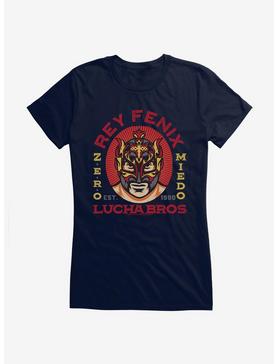 Masked Republic Legends Of Lucha Libre Zero Miedo Rey Fenix Girls T-Shirt, NAVY, hi-res