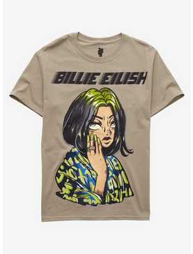 Billie Eilish Colorful Anime Portrait T-Shirt, , hi-res