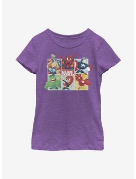 Plus Size Marvel Avengers Hero Squares Youth Girls T-Shirt, , hi-res