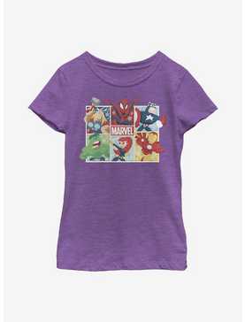 Marvel Avengers Hero Squares Youth Girls T-Shirt, , hi-res