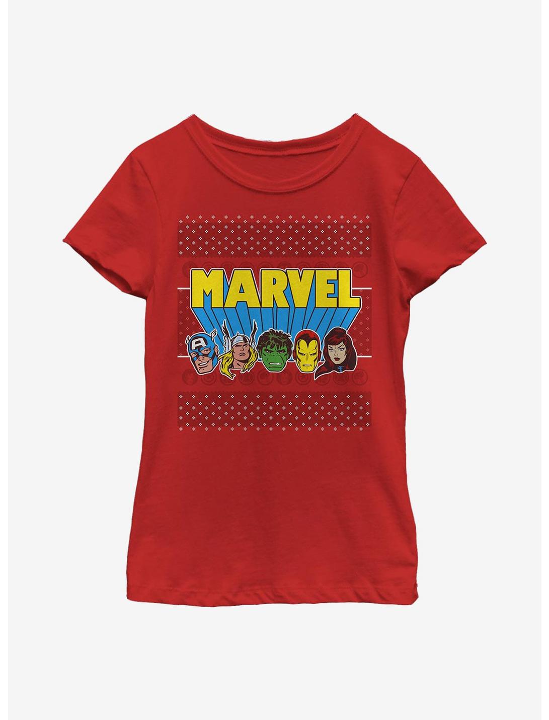 Marvel Avengers Jolly Avengers Youth Girls T-Shirt, RED, hi-res