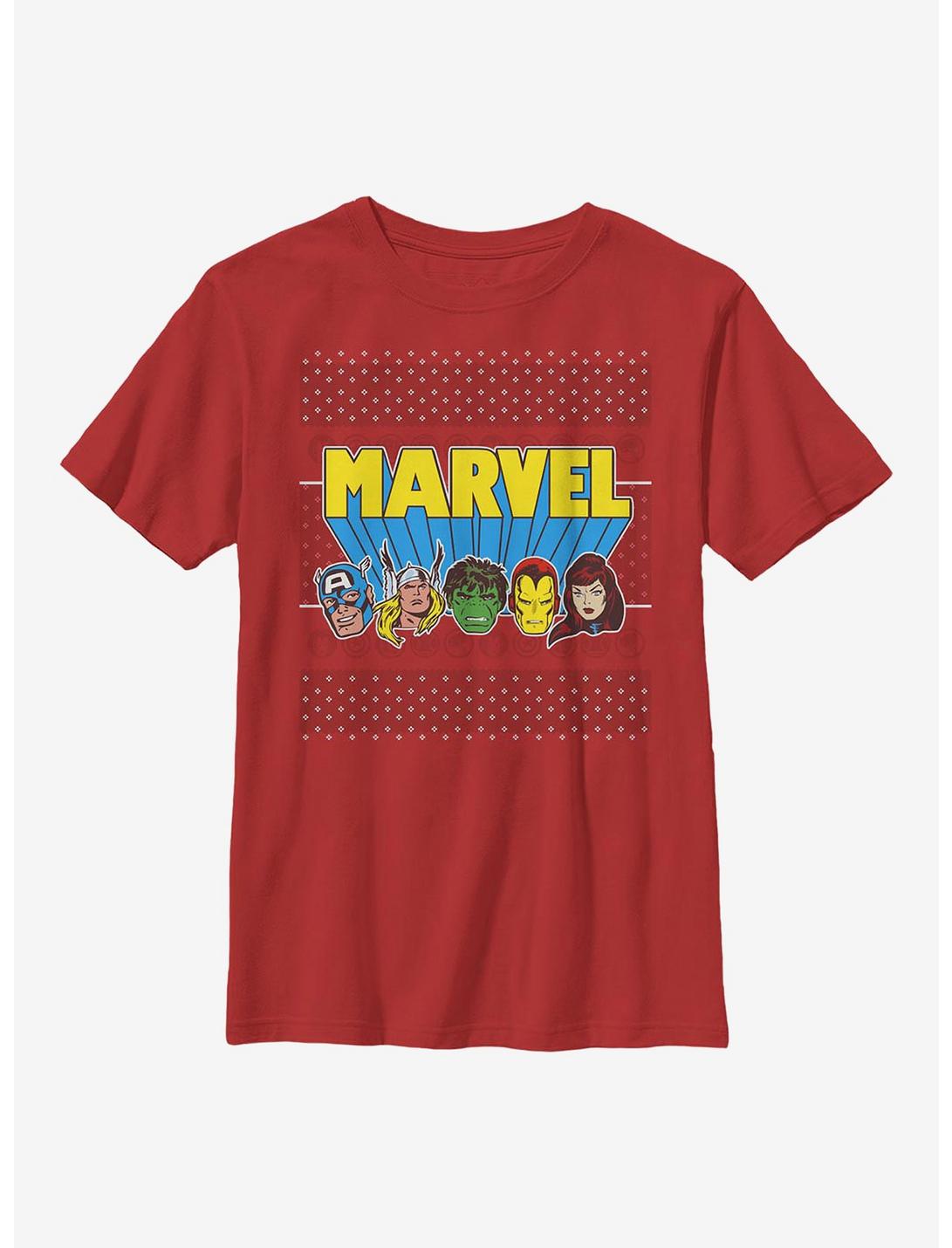 Marvel Avengers Jolly Avengers Youth T-Shirt, RED, hi-res