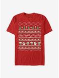 Star Wars The Mandalorian The Child Christmas Sweater Pattern T-Shirt, RED, hi-res