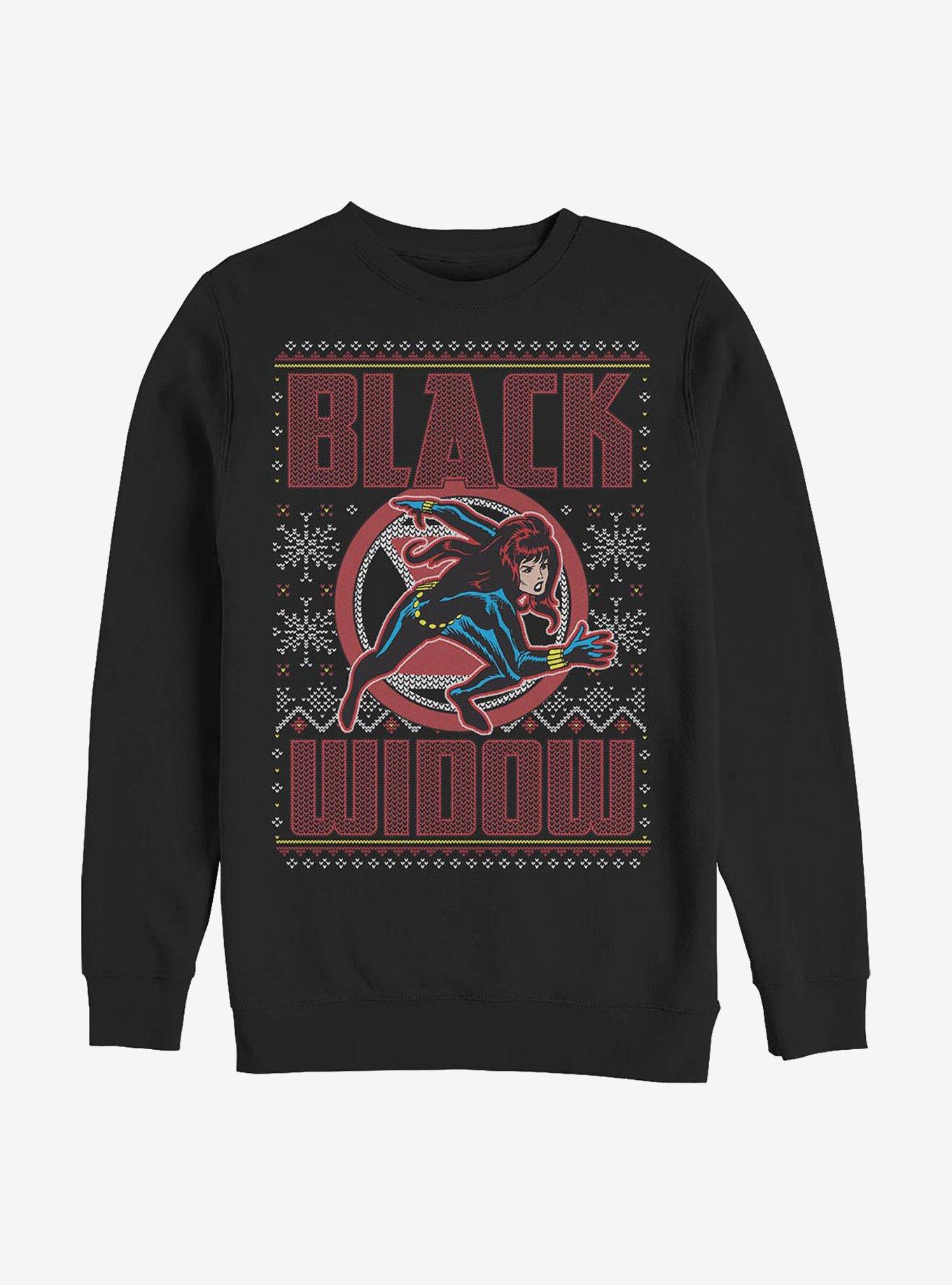 Marvel Black Widow Christmas Holiday Pattern Sweatshirt, , hi-res