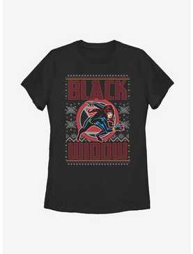 Marvel Black Widow Christmas Holiday Pattern Womens T-Shirt, , hi-res