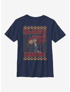 Marvel Black Widow Christmas Holiday Pattern Youth T-Shirt, , hi-res