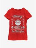 Plus Size Star Wars The Mandalorian The Child Merry Force Youth Girls T-Shirt, RED, hi-res